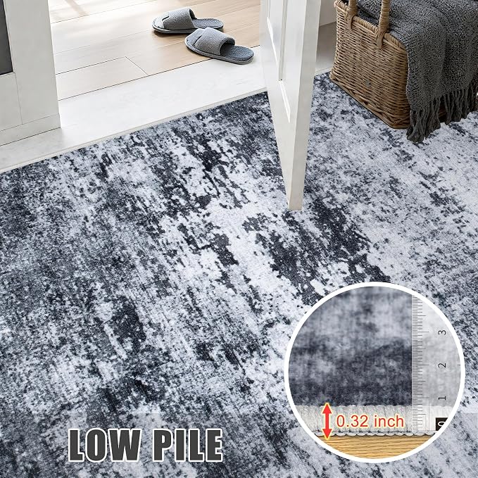 Washable Area Rug 2x3 Entryway Rug: Washable Modern Abstract Soft Thin Rug - Image 7