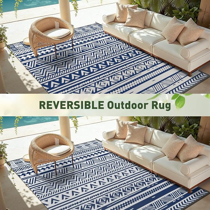 MontVoo Outdoor Rug Carpet Waterproof 6x9 Outdoor Patio Rug Mat Reverisble - Image 7