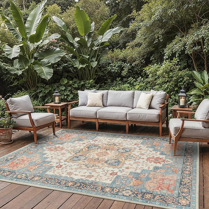 GENIMO Outdoor & Indoor Area Rug 8'x10', Waterproof, Non-Shedding, Easy Cleaning - Image 6