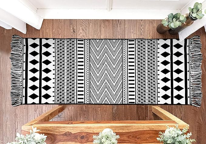 IOHOUZE Kitchen Hallway Runner Rug -2'x6' Boho Black White Entryway Runner Rugs - Image 5