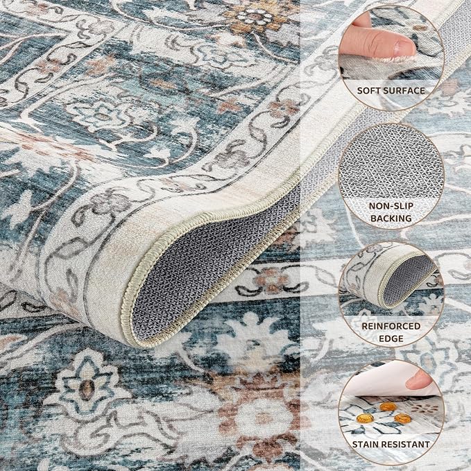 Washable 7x9 Area Rug for Living Room - Image 3