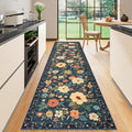 DUKINO Runner Rug for Hallway, 2.6x10 Washable Floral Long Kitchen Rug by DUKINO