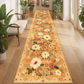 DUKINO 2.6x12 Kitchen Runner Rug, Lightweight Floral Washable Rug by DUKINO