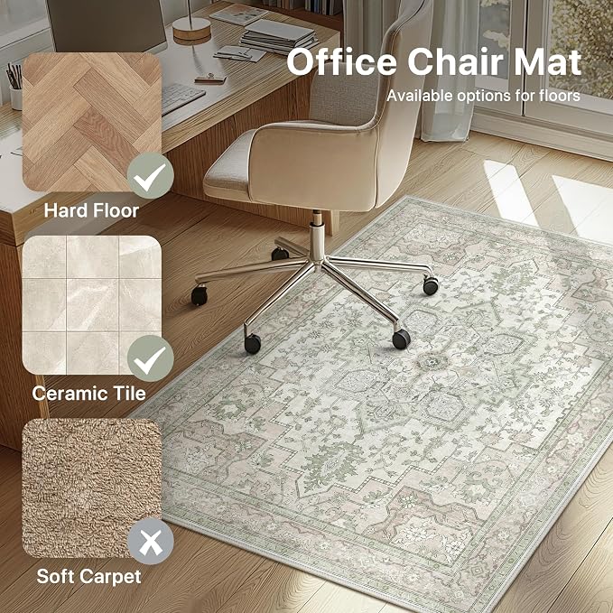 48"x72" Office Chair Mat for Hardwood Tile Floor, Under Desk Carpet Protector - Image 3