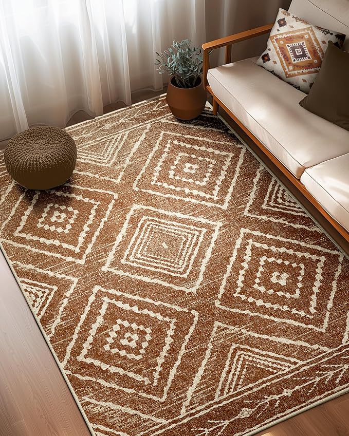 BESTSWEETIE Area Rug 5x8 Rug Machine Washable Non-Slip Low Pile Print Pattern - Image 5