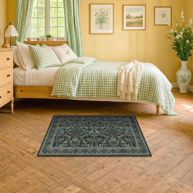 Washable Entry Rug 2x3 Non Slip, Vintage Small Throw Rugs - Image 8