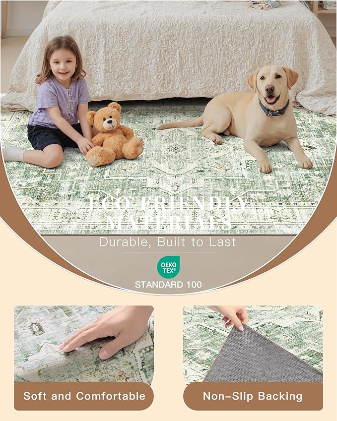 Madane Runner Rug 2x8, Washable Hallway Runner Rugs, Non-Slip Low-Pile Soft - Image 5