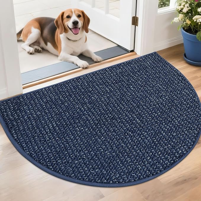 BEQHAUSE Dirt Trapper Door Mat 26" x 40" Half Circle Non-Slip Washable Doormats by BEQHAUSE
