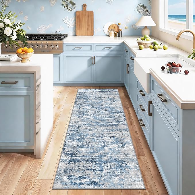 Abstract Washable Runner Rug 2x6, Hallway Rug Non-Slip, Woven Non-Shedding Thin - Image 9