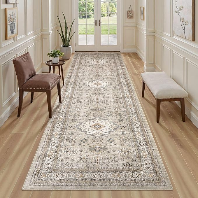 Vintage Hallway Runner Rug 3x12: Large Soft Washable Entryway - Image 5