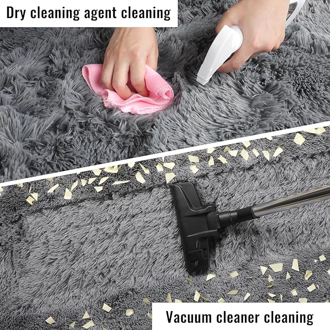PAGISOFE Plush Area Rugs for Living Room 6x9 Ft, Ultra Soft Shaggy Grey Rugs - Image 6