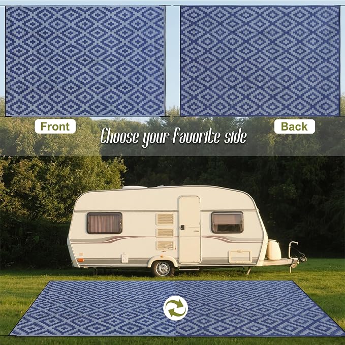 SAND MINE Reversible Mats, Plastic Straw Rug, Modern Area Rug, Large Floor Mat - Image 3