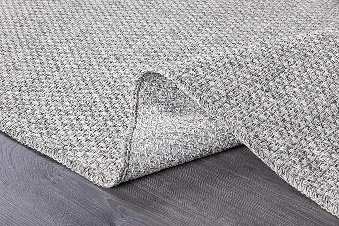 CAMILSON Easy Jute Rug 4x6, Indoor Outdoor Gray Color Farmhouse Area Rugs - Image 6