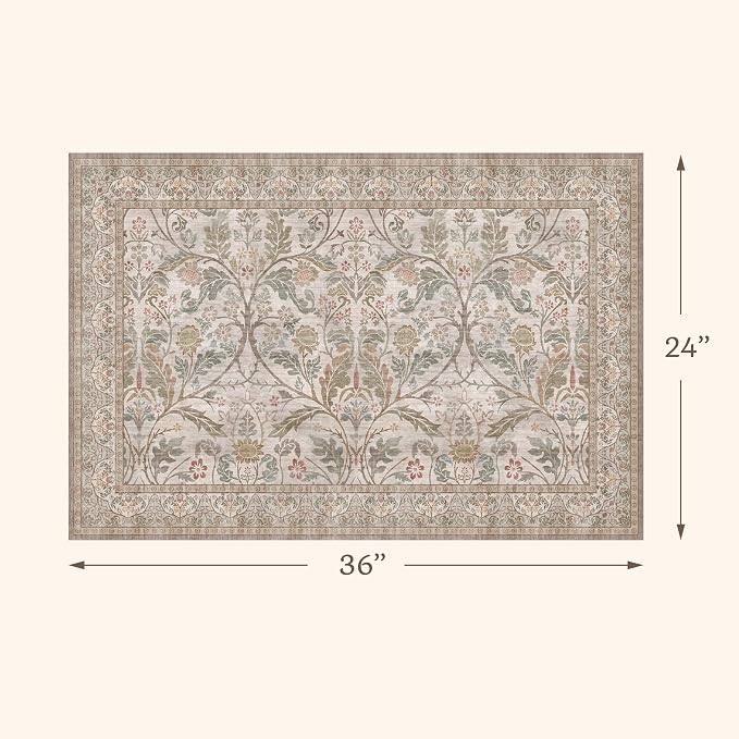Moss Green Washable Entry Rugs 2x3, Indoor Door mat, Throw Small Rug - Image 2