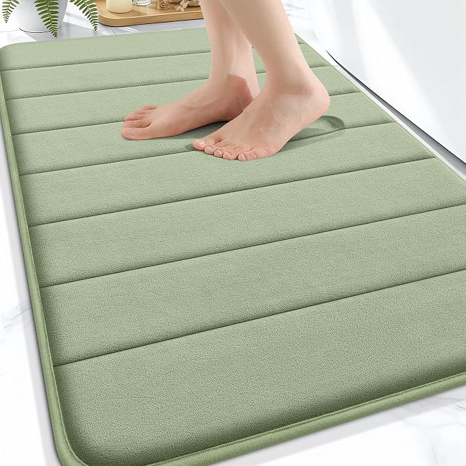 OLANLY Memory Foam Bath Mat 32x20, Super Soft Absorbent Bathroom Rugs, Quick Dry by OLANLY
