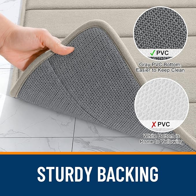 OLANLY Memory Foam Long Bathroom Rugs Runner 47x17, Super Soft Absorbent Bath - Image 7