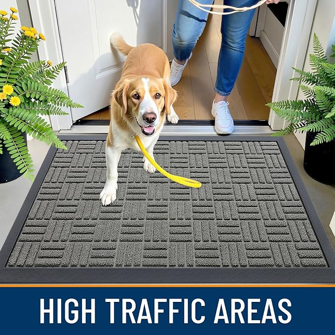 OLANLY Front Door Mat Outside Entrance 47x23, Heavy Duty Sturdy Natural Rubber - Image 6