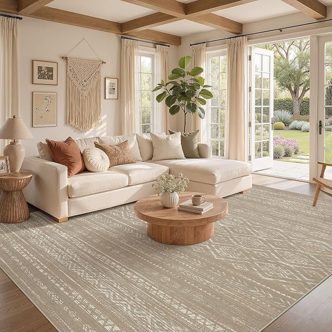 Nakagishi Area Rug Living Room Rugs: 10x14 Large Soft Machine Washable Boho - Image 2