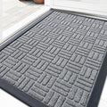 OLANLY Front Door Mat Outside Entrance 33x21, Heavy Duty Sturdy Natural Rubber by OLANLY