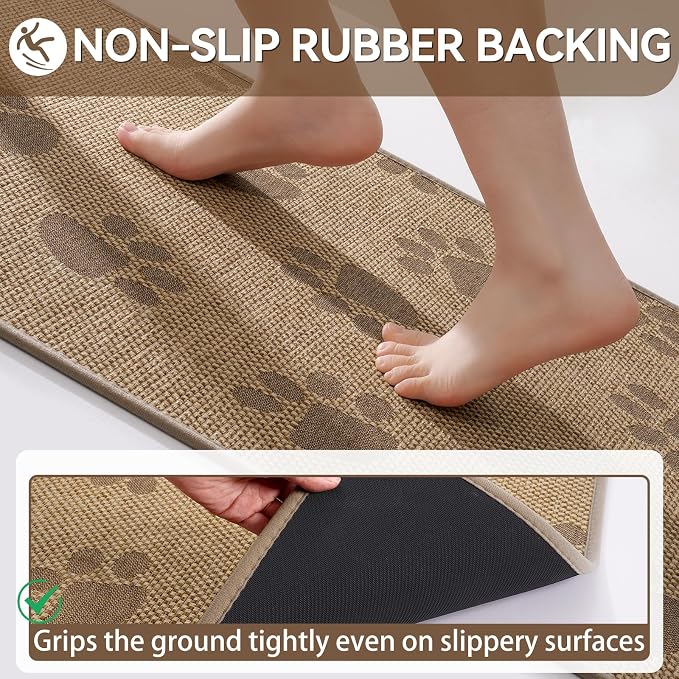 YDKGL Non-Slip Kitchen Mats for Floor, Soft Woven Linen Embroidery Kitchen - Image 4