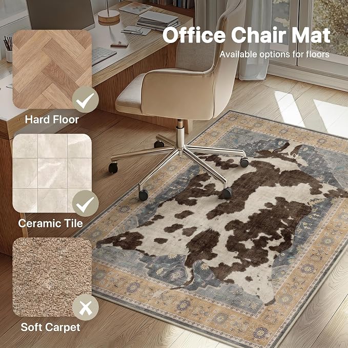 36"x60" Office Chair Mat for Hardwood Tile Floor, Under Desk Carpet Protector - Image 3