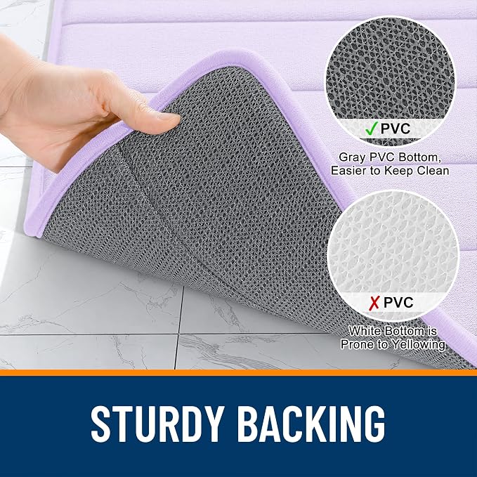 OLANLY Memory Foam Bath Mat 30x20, Super Soft Absorbent Bathroom Rugs, Quick Dry - Image 7