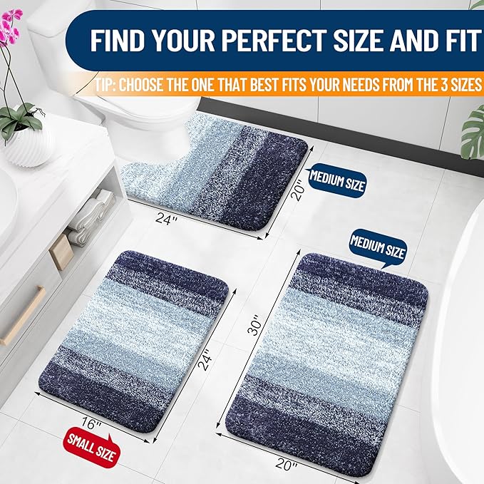 OLANLY Bathroom Runner Rugs Mat 47x24, Extra Soft Absorbent Microfiber Bath Rugs - Image 2