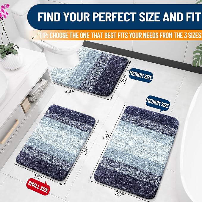 OLANLY Bathroom Runner Rugs Mat 47x17, Extra Soft Absorbent Microfiber Bath Rugs - Image 2