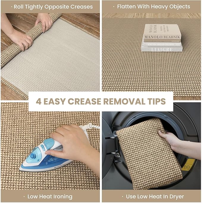 IOHOUZE Washable Area Rug 6x9 Non Slip Rubber Backed Woven Rugs - Image 2