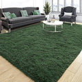 Tepook Fluffy Dark Green Rugs for Living Room Bedroom, 4x6 Soft Area Rug Forest by Tepook