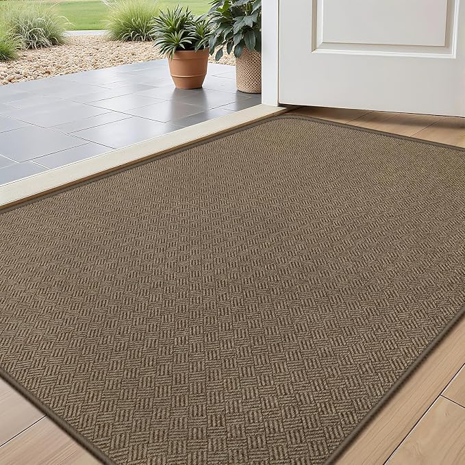 Ultra Thin Door Mat Indoor Entrance 17"x29", Low-Profile Indoor Door Mat by Unknown