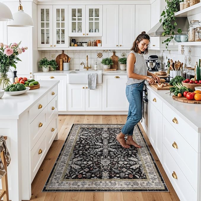4x5 Kitchen Rug Washable Non-Slip – Soft Low Pile Indoor Carpet - Image 3