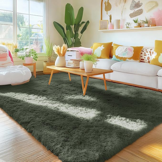 OLANLY Area Rugs for Living Room Bedroom, Machine Washable 4x5.9 ft Soft Fluffy - Image 3