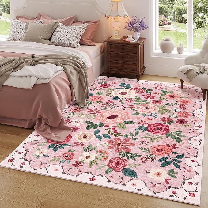 DUKINO 9x12 Area Rug, Floral Rugs - Image 6