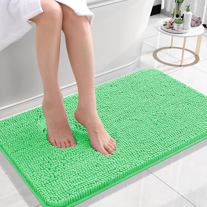 OLANLY Small Bathroom Rugs 24x16, Extra Soft Absorbent Chenille Bath Rugs by OLANLY