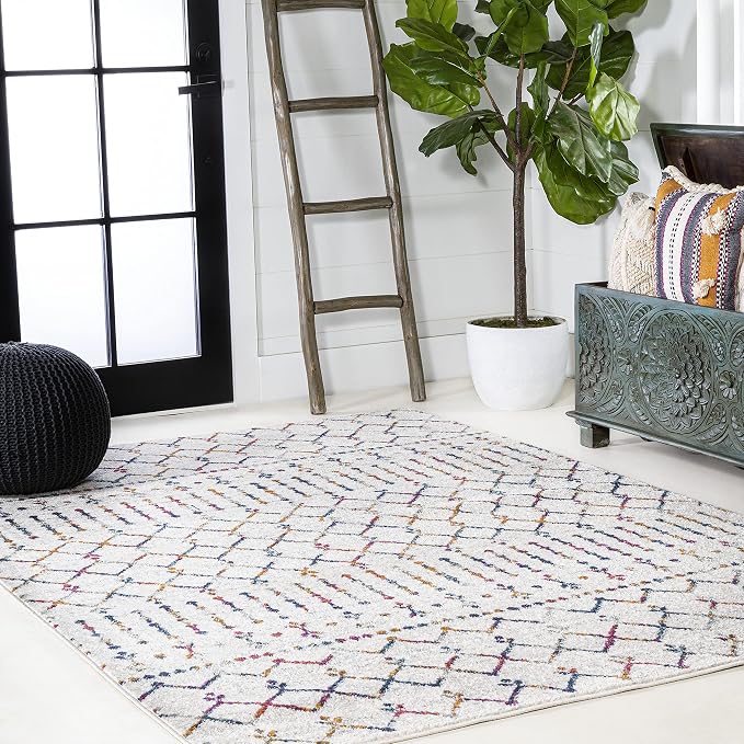 JONATHAN Y Boho Vintage Diamond Cream/Multi Indoor Area Rug 3X5 ft, Moroccan - Image 11