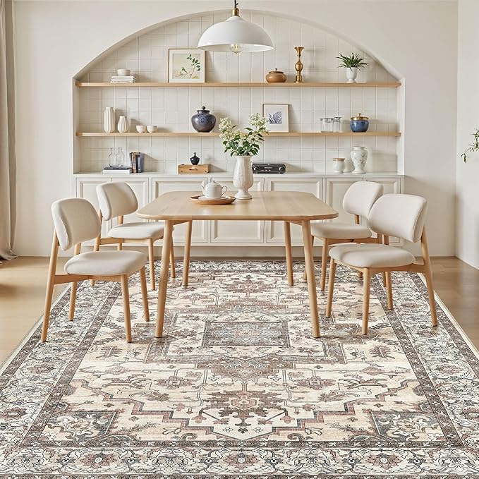 9x12 Area Rugs Living Room: Washable Vintage Rug Large Non-Slip Stain Resistant - Image 5