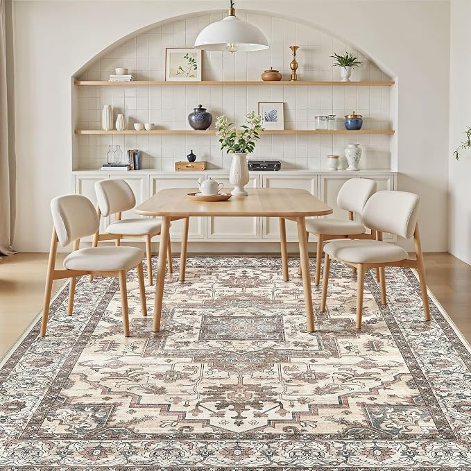 5x7 Area Rugs Living Room: Washable Vintage Rug Large Non-Slip Stain Resistant - Image 6