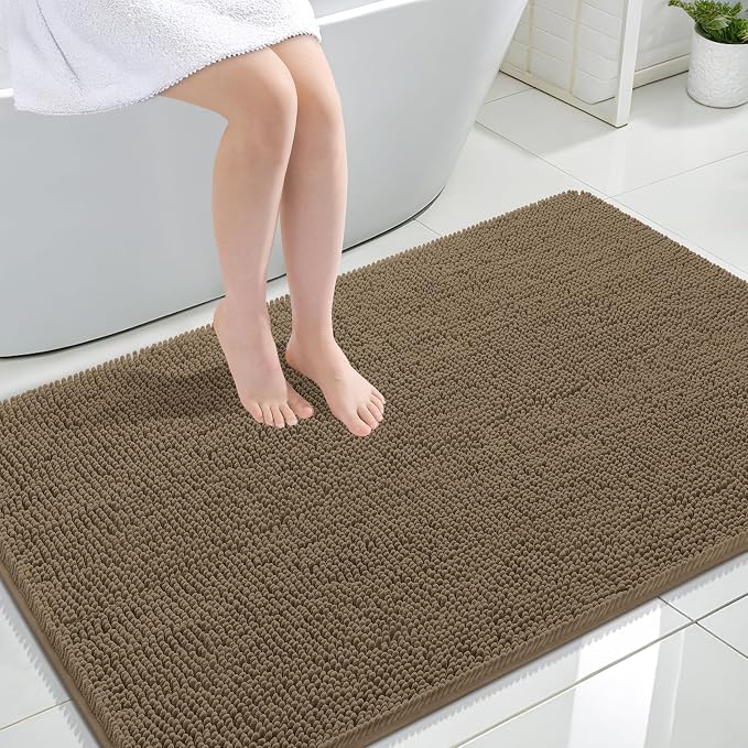 OLANLY Large Bathroom Rugs 47x32, Extra Soft Absorbent Chenille Bath Rugs by OLANLY