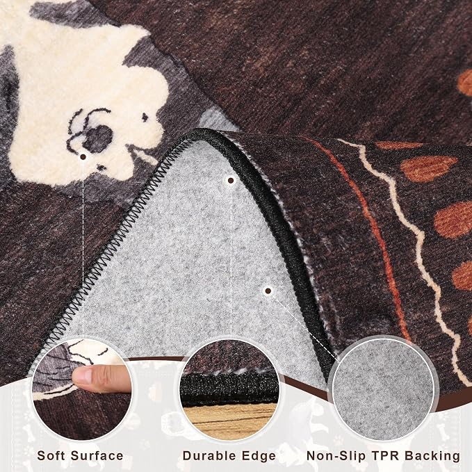 DUKINO 8x10 Area Rug, Non Slip Washable Animal Dog Rug - Image 7