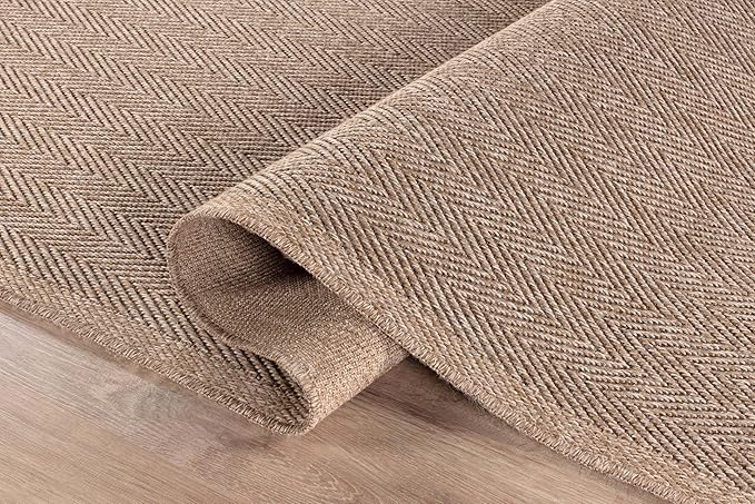 CAMILSON Easy Jute Rug 10x14, Indoor Outdoor Natural Color Fiber Area Rugs - Image 4