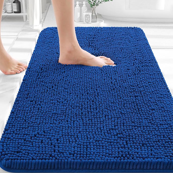 OLANLY Bathroom Rugs 35x24, Extra Soft Absorbent Chenille Bath Rugs, Rubber by OLANLY