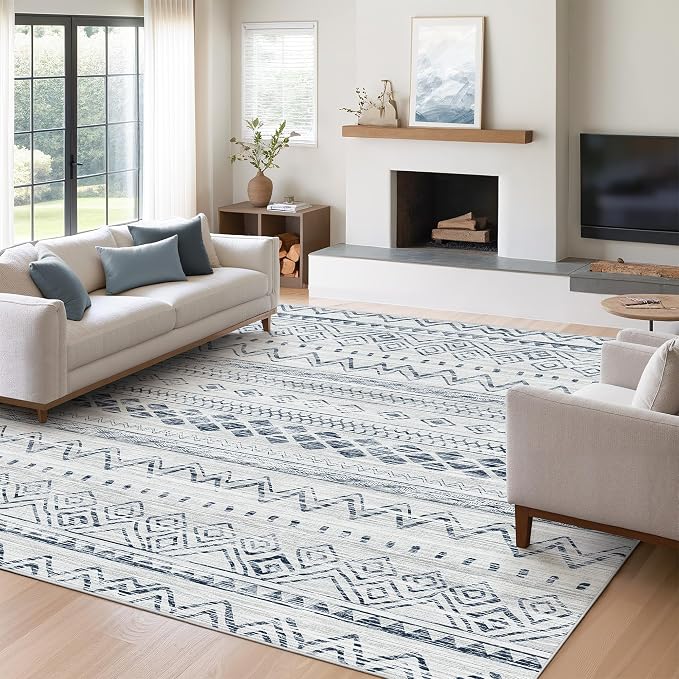 Miukiki 5x7 Area Rug for Living Room Moroccan Washable Rugs Non Slip Indoor - Image 9