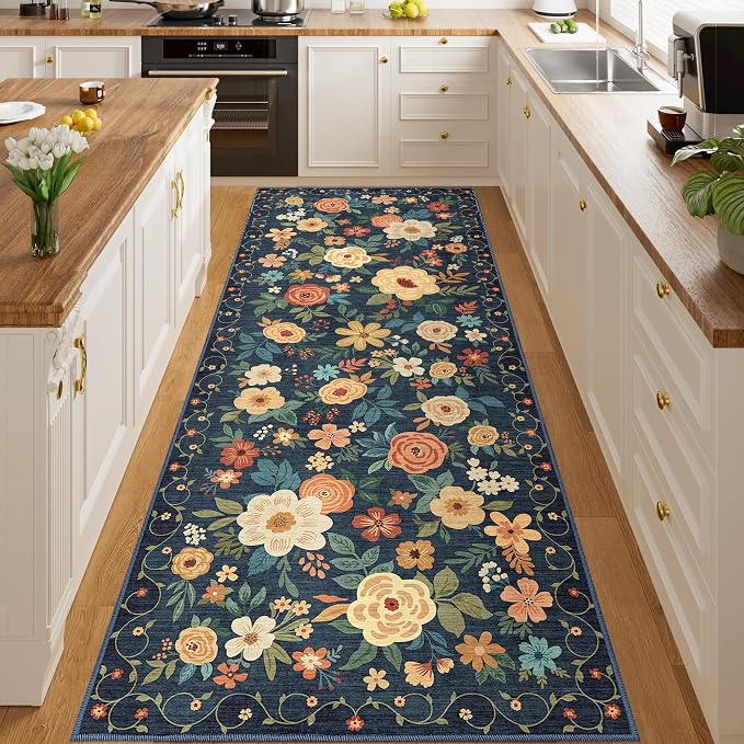 DUKINO 3x8 Runner Rug, Washable Rug by DUKINO