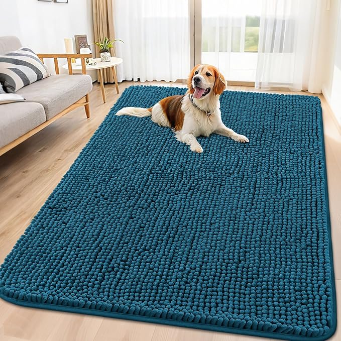 Smiry Dog Door Mat for Muddy Paws 71x46, Absorbent Dirt Trapper, Non-Slip by Smiry