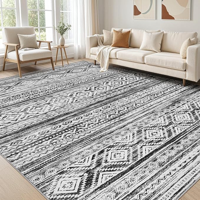 cotiled 8x10 Area Rugs Living Room Rug: Washable Boho Rugs by COTILED