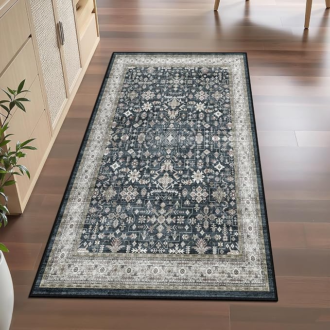 Rug for Hallways Kitchen Rug 3x7 Ashen, Non Slip Washable Rugs - Image 5