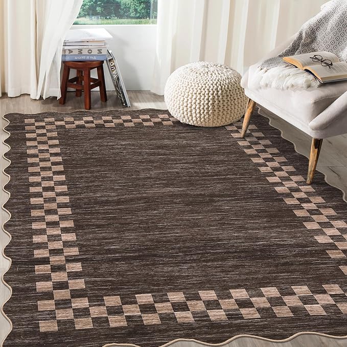 GarveeHome Area Rug 6x9 Large Living Room Modern Border Throw Rug by GarveeHome