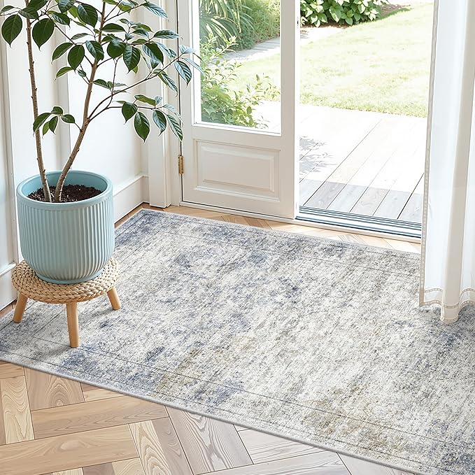 2x4 Washable Rug Runner for Bathroom, Soft Entryway Rug for Laundry Room by Restydon
