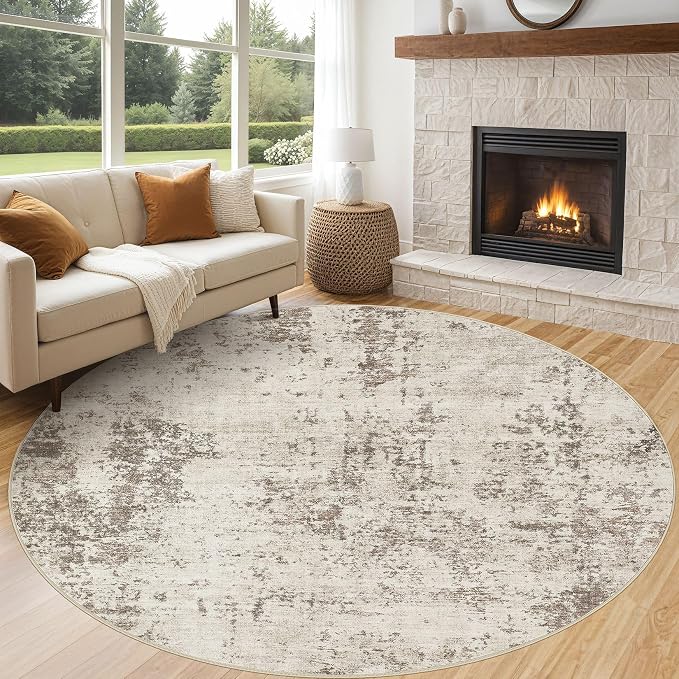 UERMEI 8ft Round Area Rug Living Room Rugs by UERMEI